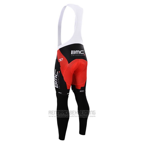 2015 Fahrradbekleidung BMC Shwarz und Rot Trikot Langarm und Tragerhose